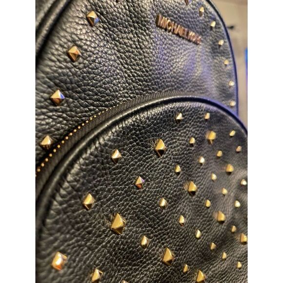Michael kors mk abbey medium black leather stud backpack - Picture 3 of 7